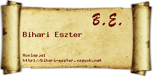 Bihari Eszter névjegykártya